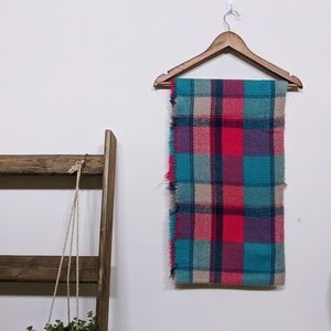 Plaid blanket scarf